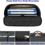 Messenger Bag for Men, Women Briefcases Lightweight Men's Laptop Bag 15.6 inch Water Resistant Crossbody School Satchel Bags for Boys Computer Work Office Bag with Shoulder Strap, Black - Image 2
